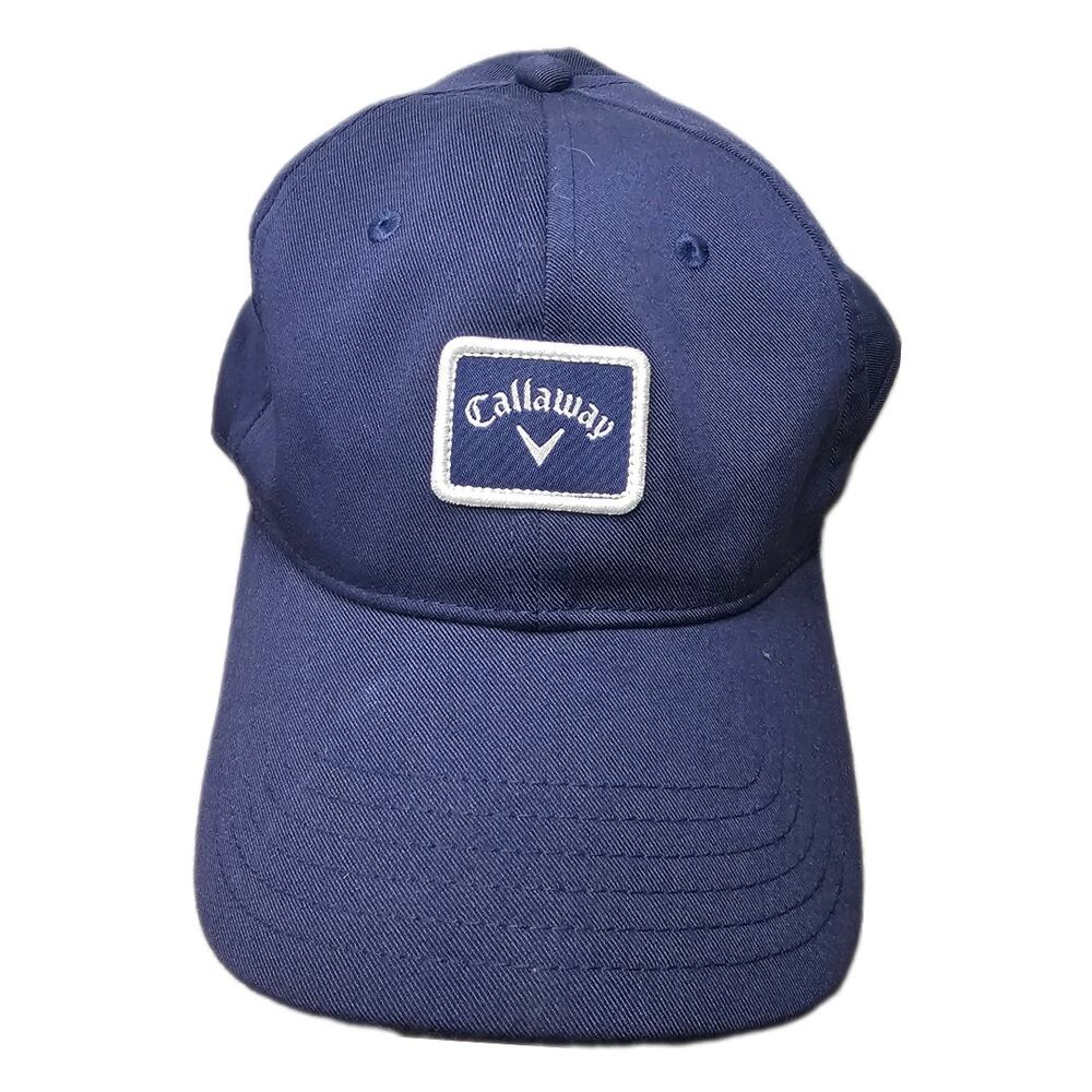 Calloway A-Flex Golf Hat Mens S/M Navy Blue Fitted Logo Low Profile Unstructured